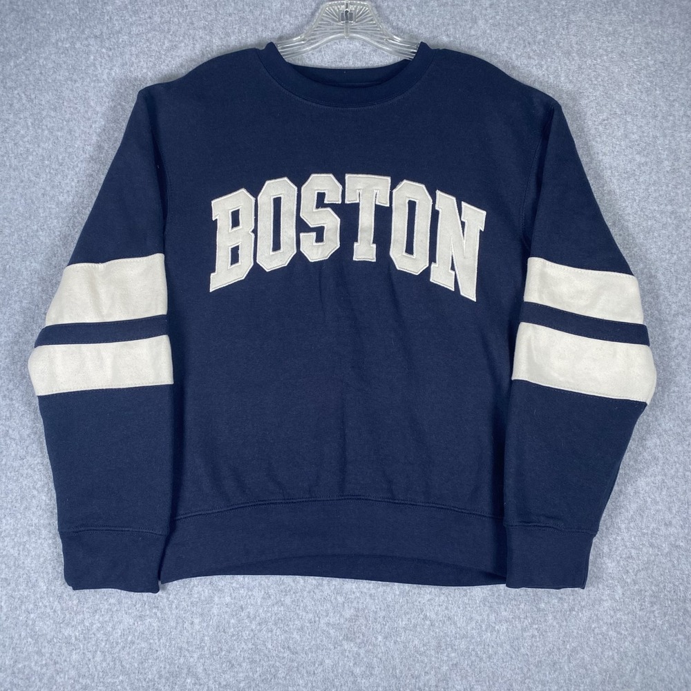 New York Popular Sweatshirt Unisex Small Navy Boston Athletic Stripe Pullover